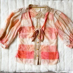 MAEVE Tie Front Button Down Blouse size 0